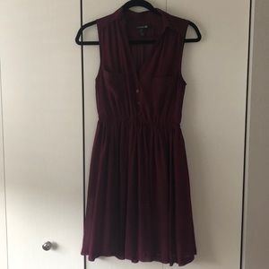 Merlot Collared Dress | S | Forever 21